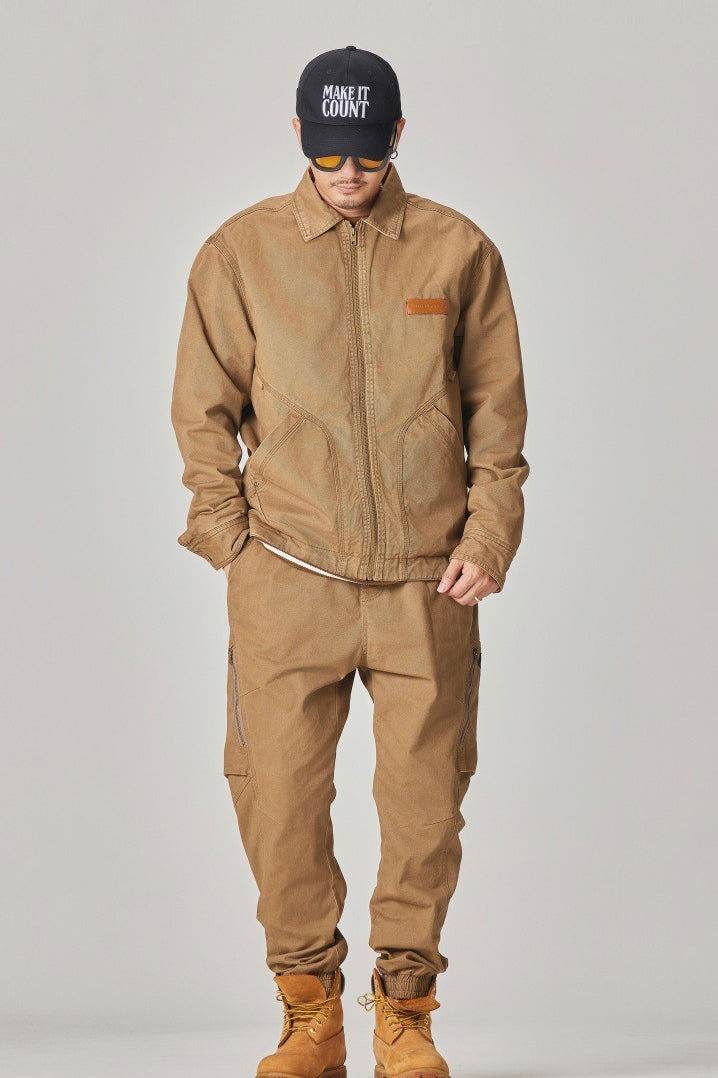 Winter Detroit Heavy Quilted Work Jacket for Men – Loose Fit, Cotton Lined - 4inme