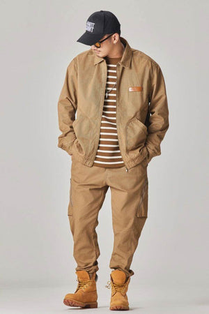 Winter Detroit Heavy Quilted Work Jacket for Men – Loose Fit, Cotton Lined - 4inme