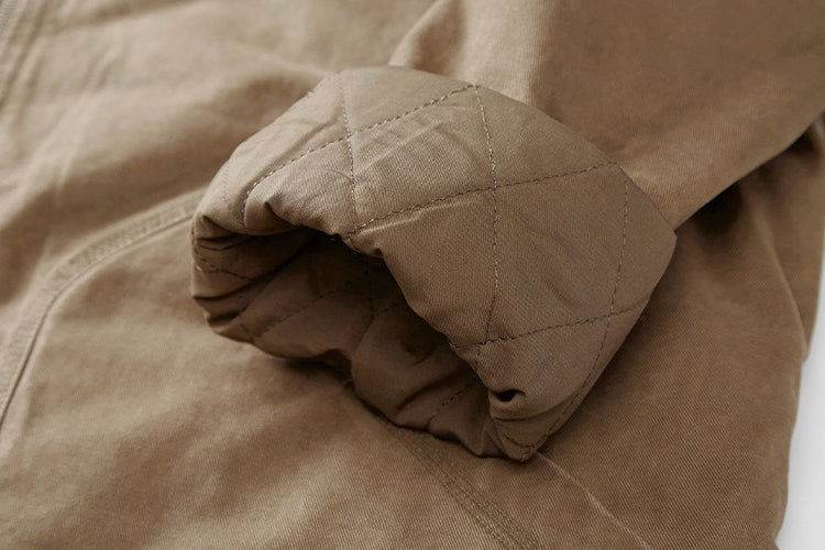 Winter Detroit Heavy Quilted Work Jacket for Men – Loose Fit, Cotton Lined - 4inme