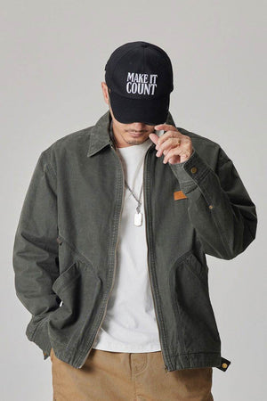 Winter Detroit Heavy Quilted Work Jacket for Men – Loose Fit, Cotton Lined - 4inme