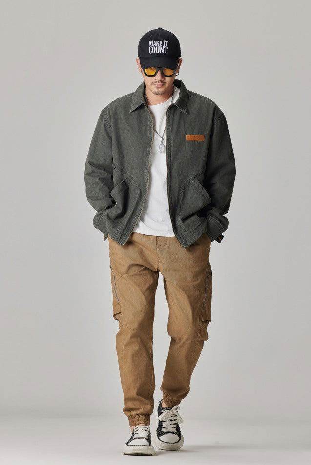 Winter Detroit Heavy Quilted Work Jacket for Men – Loose Fit, Cotton Lined - 4inme