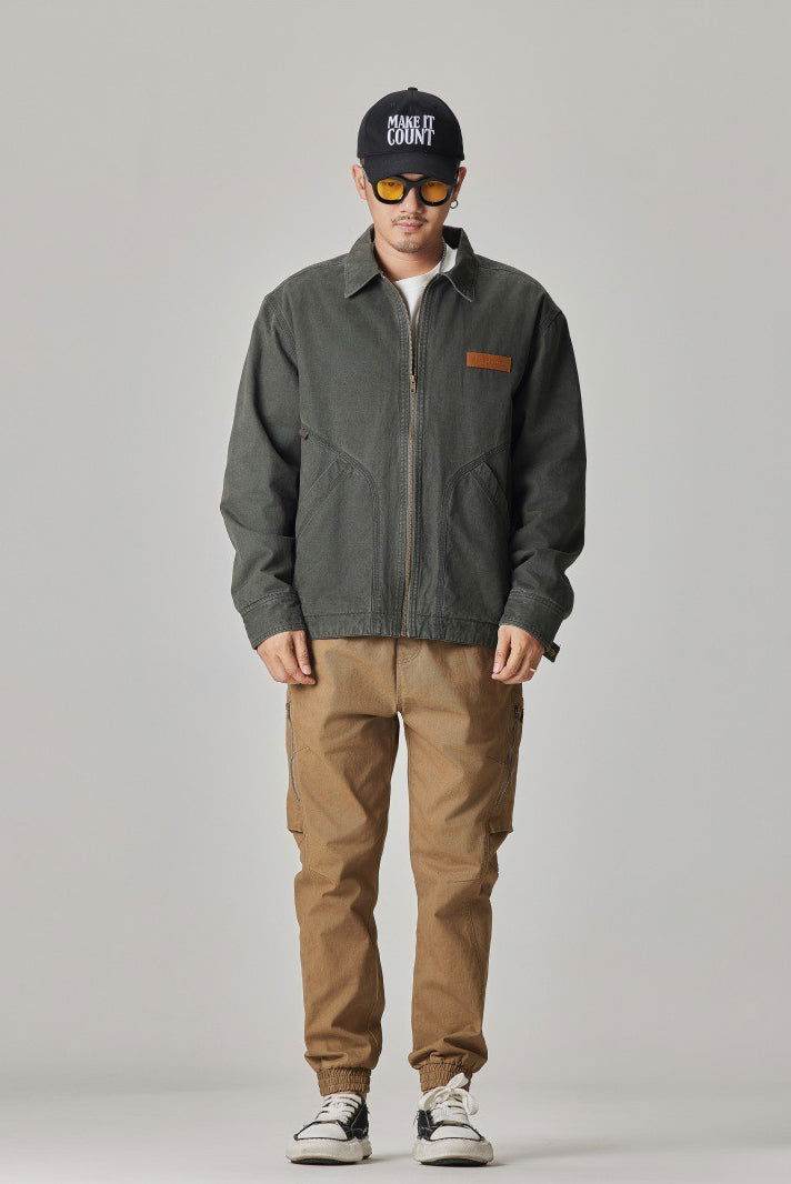 Winter Detroit Heavy Quilted Work Jacket for Men – Loose Fit, Cotton Lined - 4inme