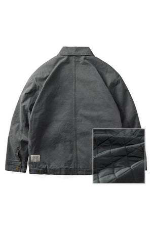 Winter Detroit Heavy Quilted Work Jacket for Men – Loose Fit, Cotton Lined - 4inme