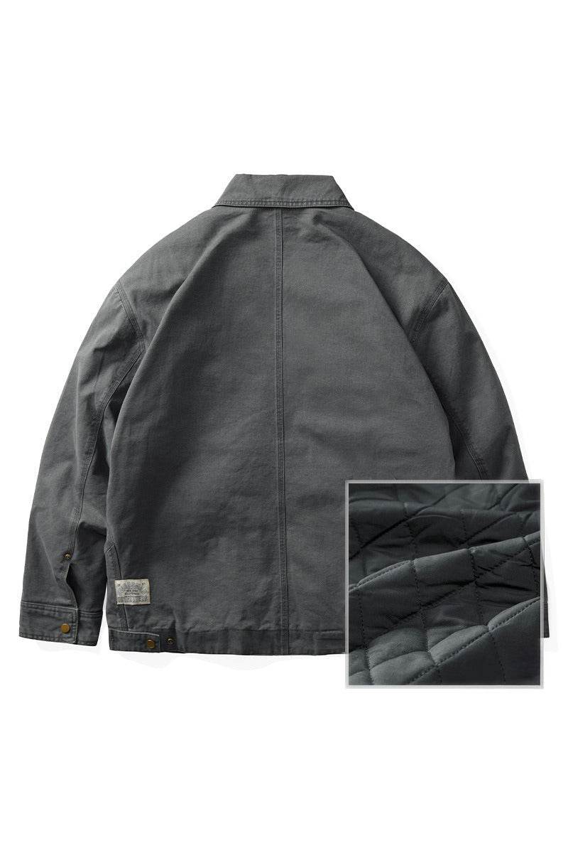 Winter Detroit Heavy Quilted Work Jacket for Men – Loose Fit, Cotton Lined - 4inme