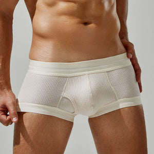 Men's Cotton Boxer Briefs , Breathable & Solid Colors - 4inme