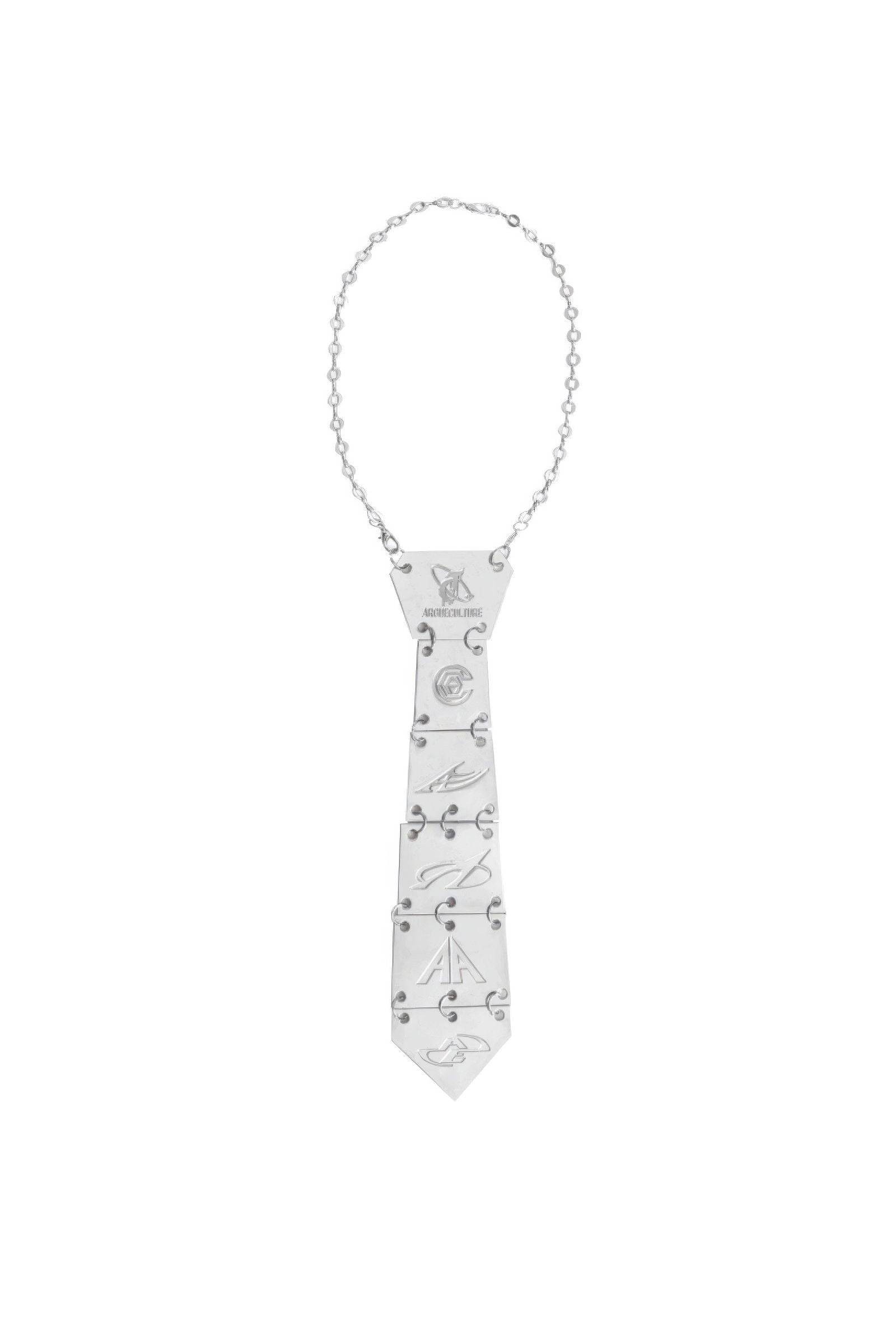 3D Spine-Inspired Metal Tie Necklace for a Bold, Modern Look - 4inme