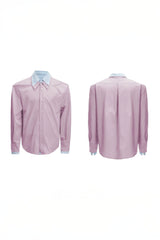 Deconstructed Stripe Shirt - Colorblock Layered Designer Top - 4inme