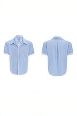 Deconstructed Stripe Shirt - Colorblock Layered Designer Top - 4inme