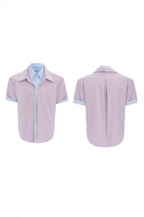 Deconstructed Stripe Shirt - Colorblock Layered Designer Top - 4inme