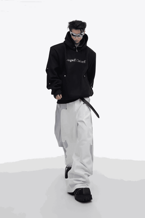 American Style Heavy Hooded Sweatshirt – High Collar, Shoulder Pads - 4inme