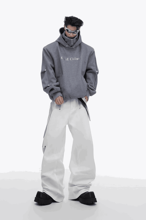 American Style Heavy Hooded Sweatshirt – High Collar, Shoulder Pads - 4inme