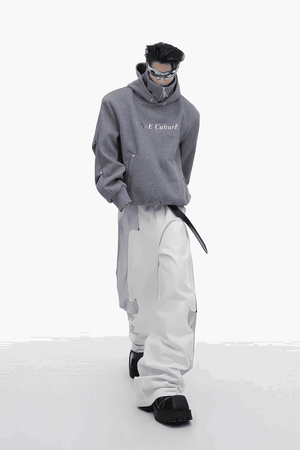 American Style Heavy Hooded Sweatshirt – High Collar, Shoulder Pads - 4inme