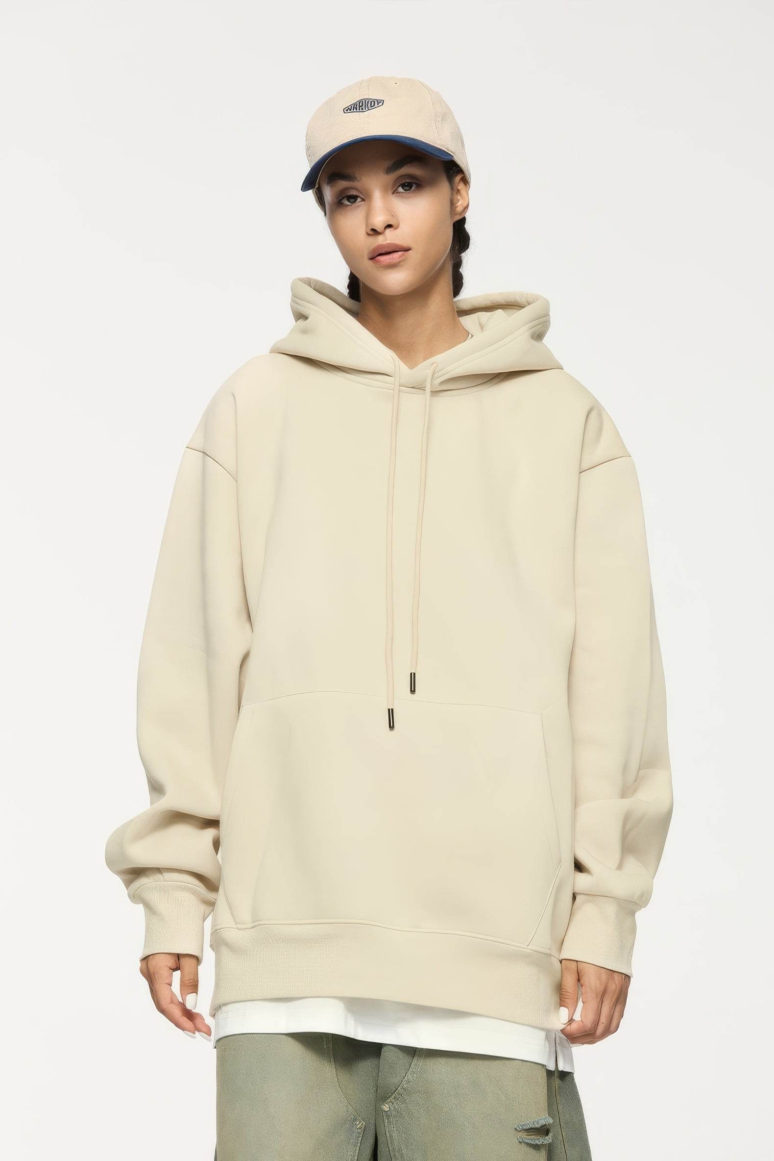 American Style Solid Color 350g Fleece Hoodie - 4inme