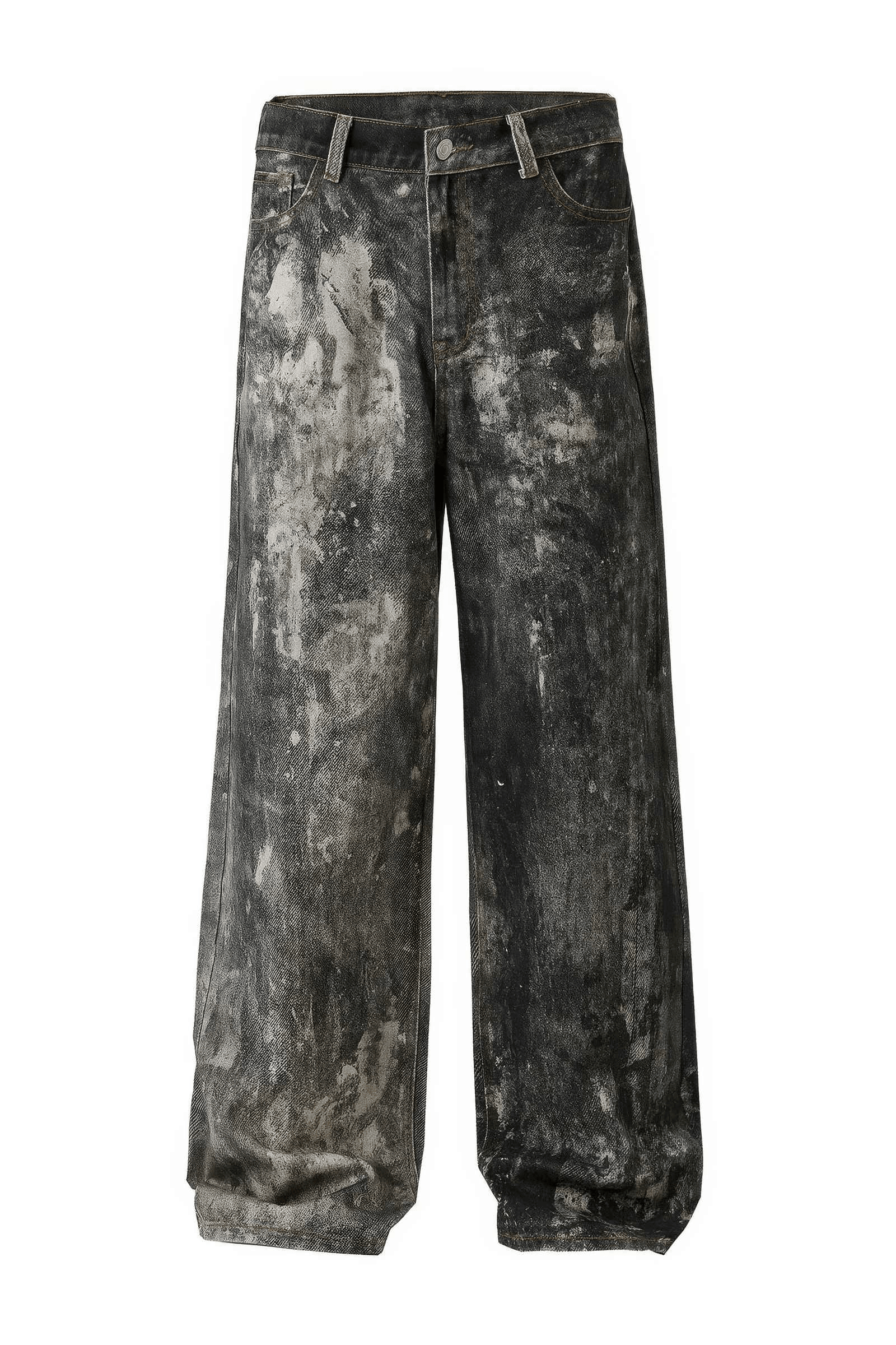 Americana Ink Splash Denim Wide-Leg Pants - Heavyweight Washed Relaxed Fit - 4inme