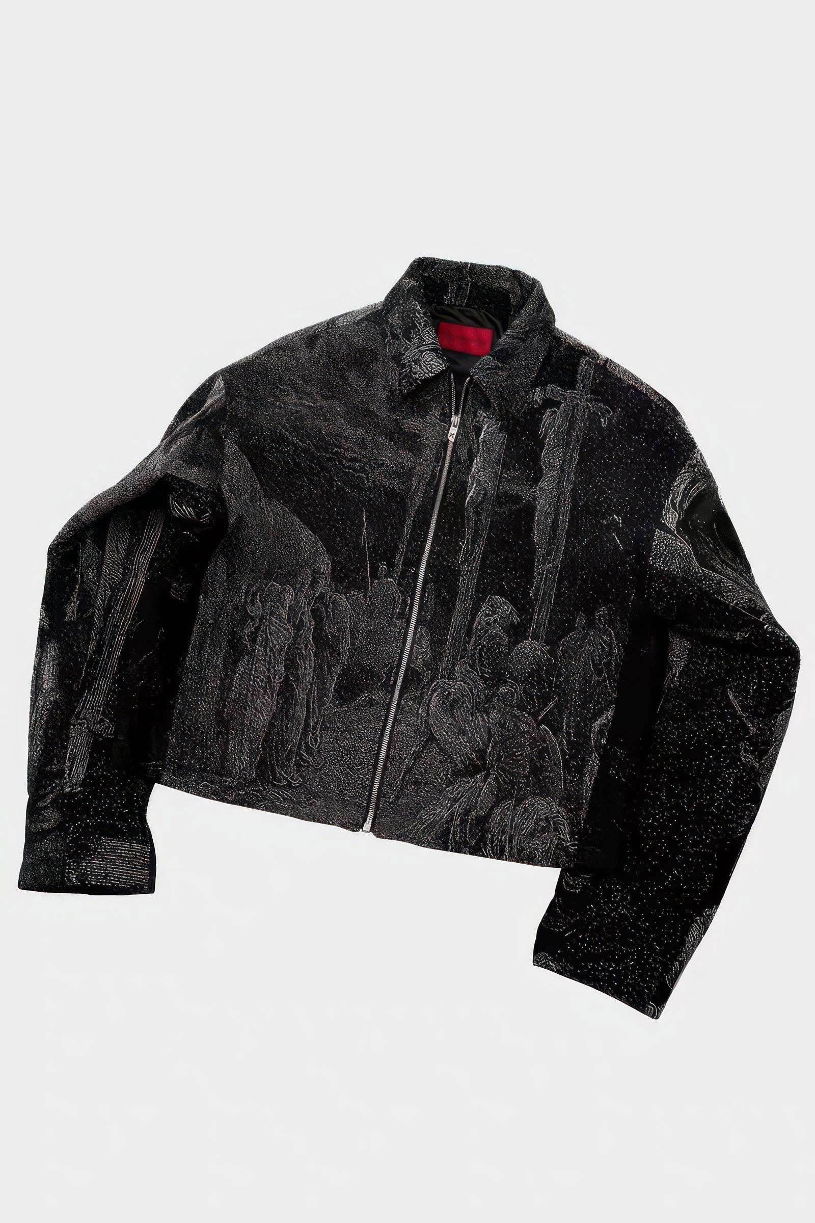 Avant-Garde Oversized Blazer - Textured Jacquard for Dark Fashion - 4inme