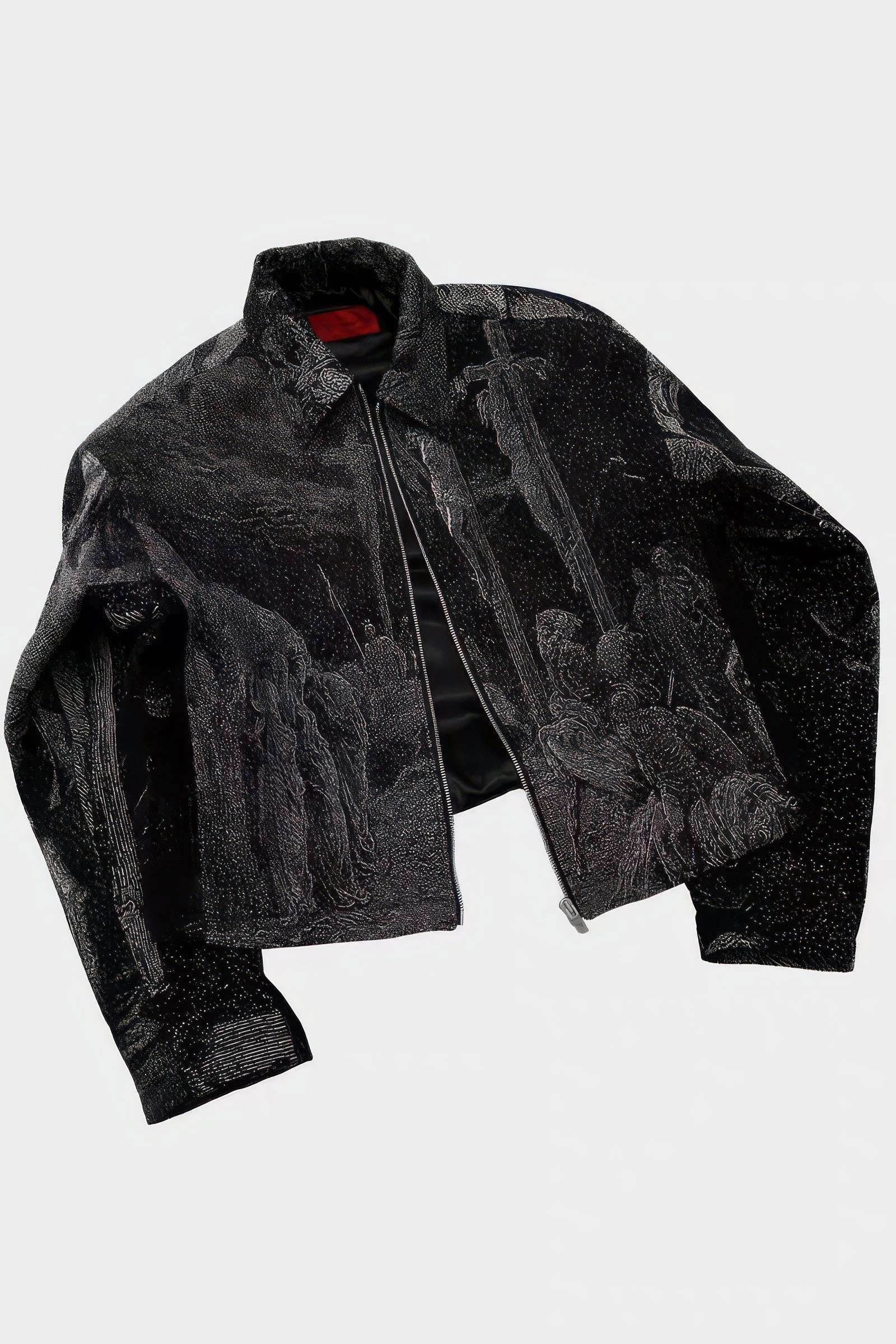 Avant-Garde Oversized Blazer - Textured Jacquard for Dark Fashion - 4inme