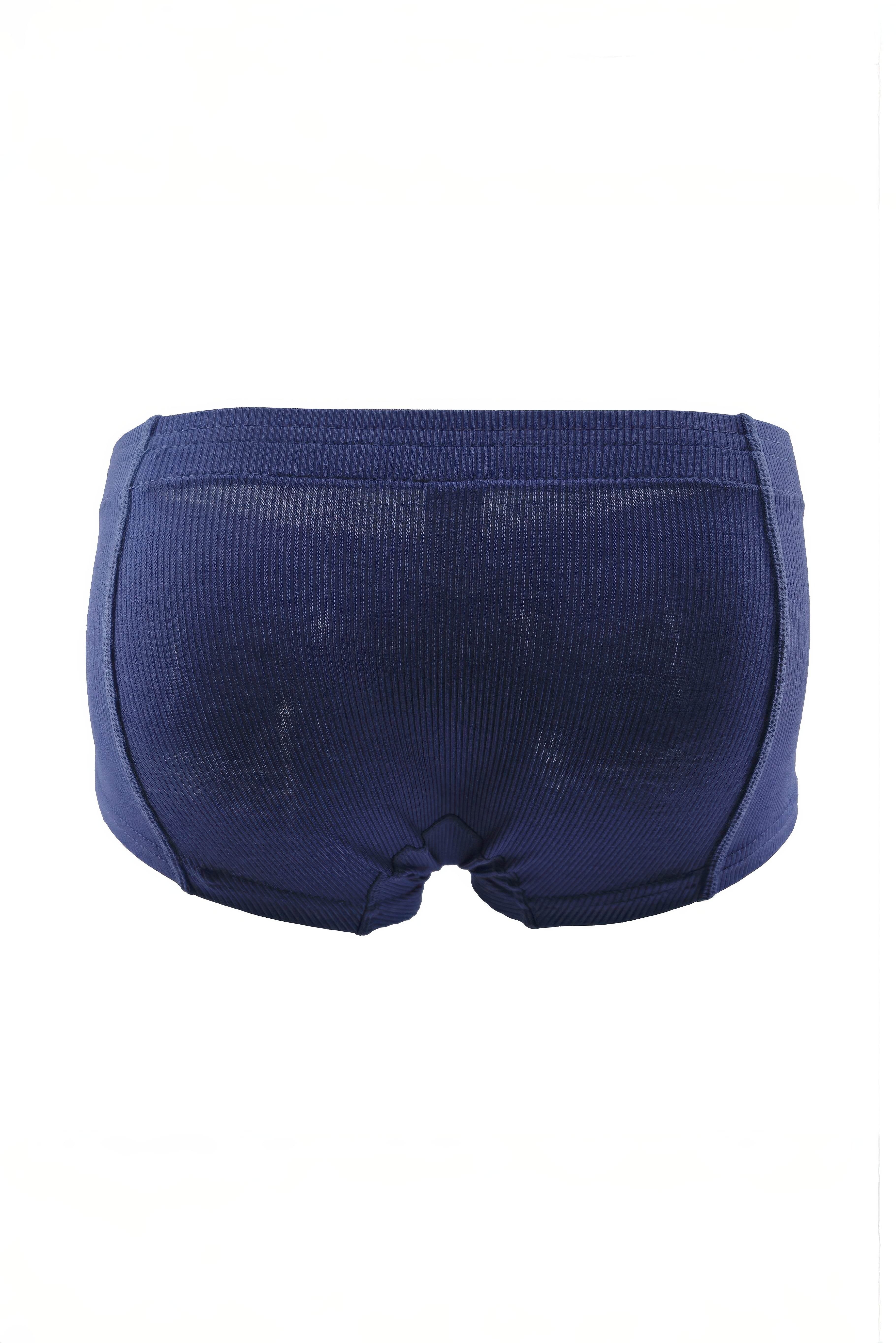 Men's Ribbed Boxer Briefs 3-Pack - Breathable Cotton Solid Color Underwear Set - 4inme