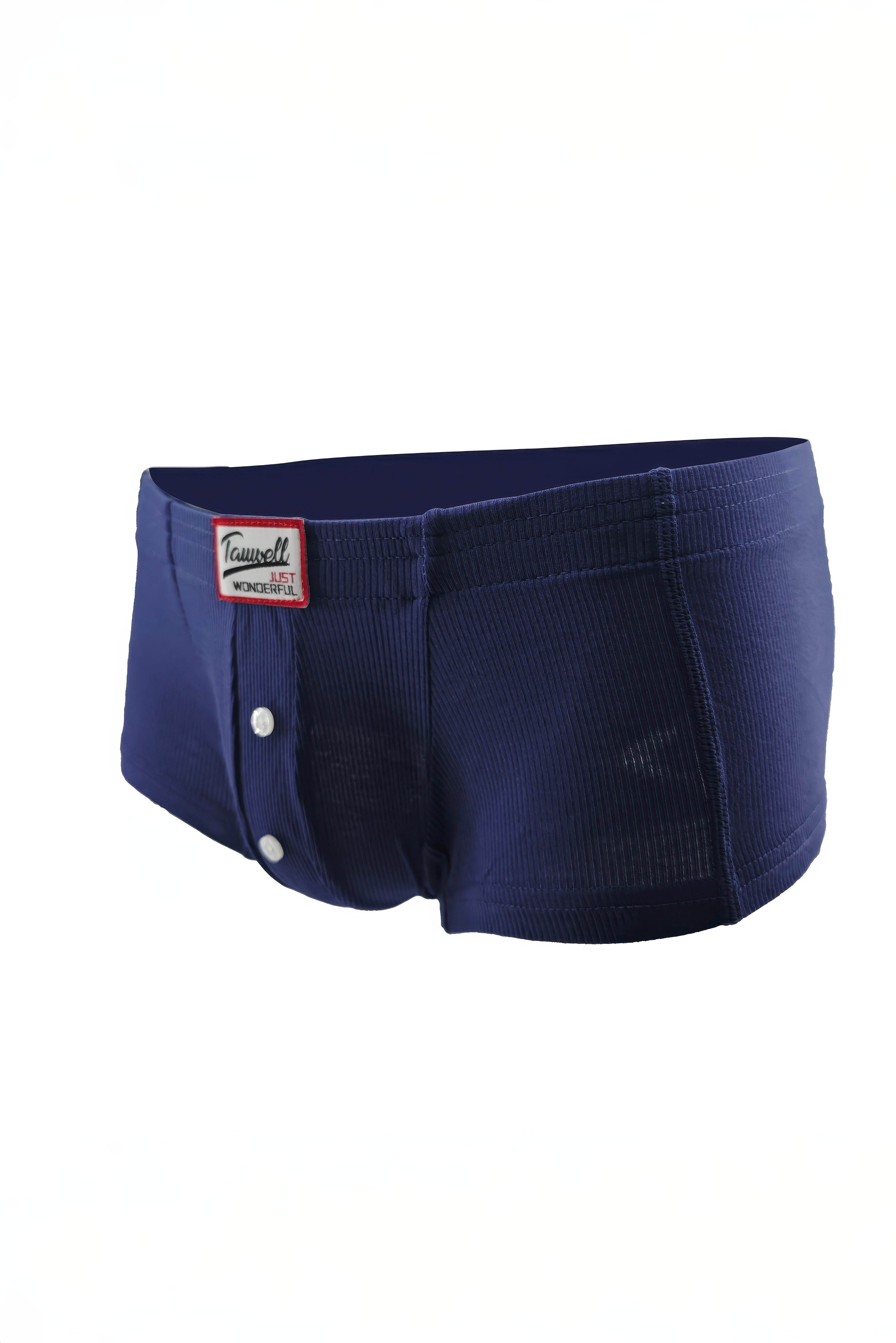 Men's Ribbed Boxer Briefs 3-Pack - Breathable Cotton Solid Color Underwear Set - 4inme