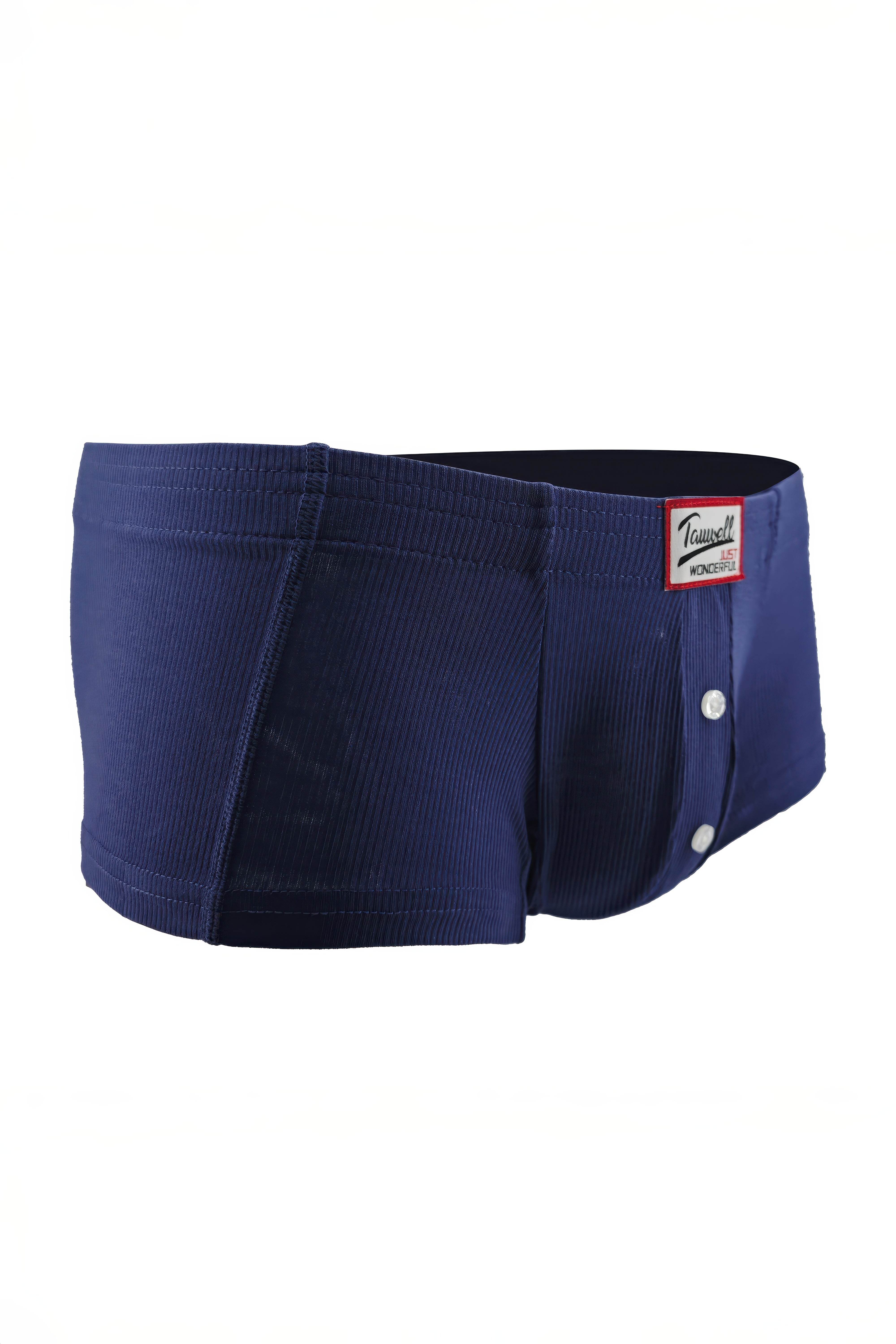 Men's Ribbed Boxer Briefs 3-Pack - Breathable Cotton Solid Color Underwear Set - 4inme
