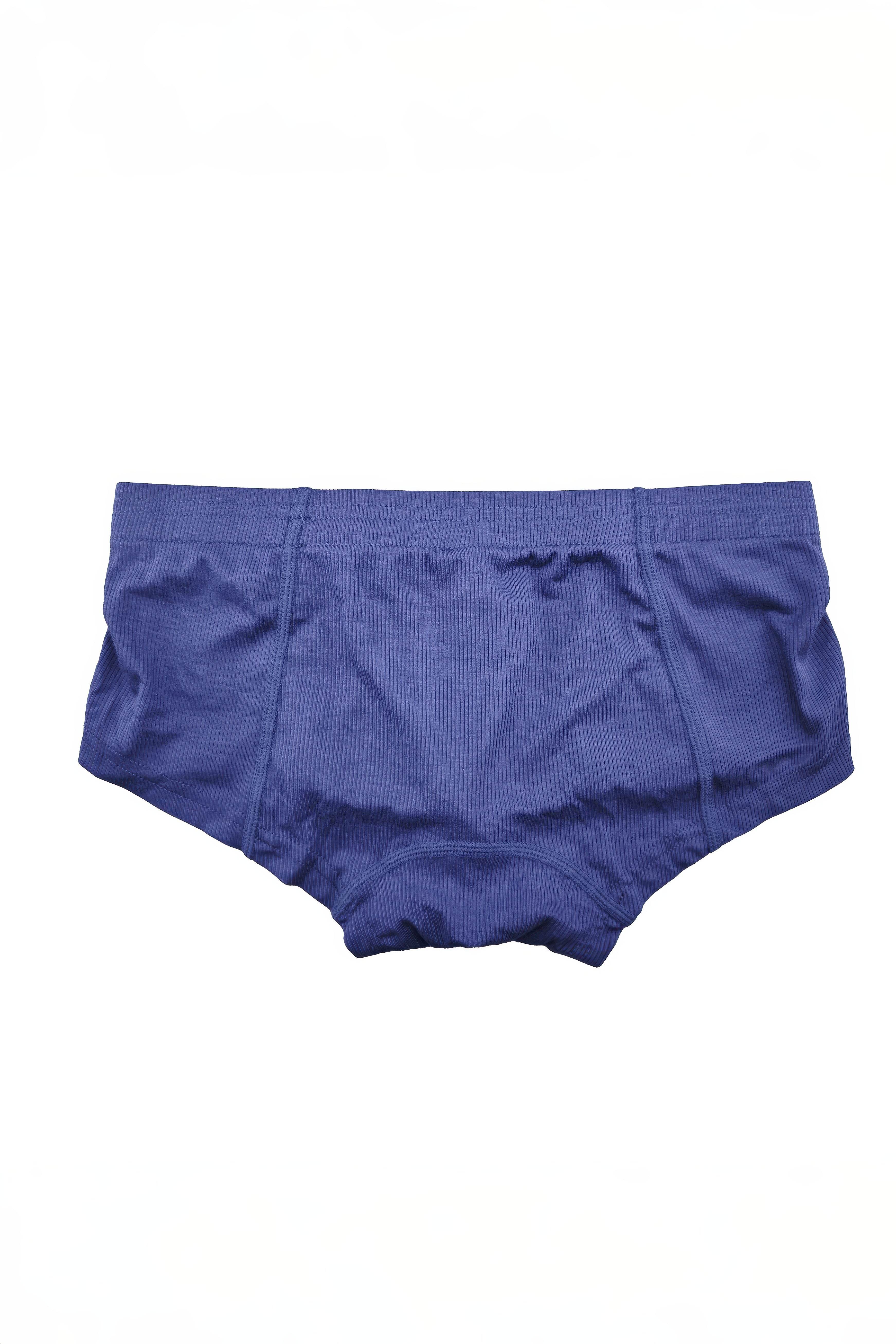 Men's Ribbed Boxer Briefs 3-Pack - Breathable Cotton Solid Color Underwear Set - 4inme