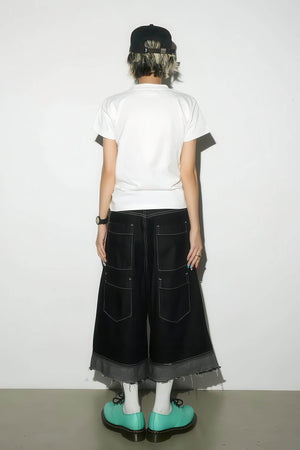 Button-Fly Cropped Jeans - Streetwear Washed Wide Leg Pants - 4inme