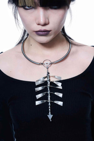 Cyberpunk Spine Design Necklace - Futuristic Sweater Chain - 4inme