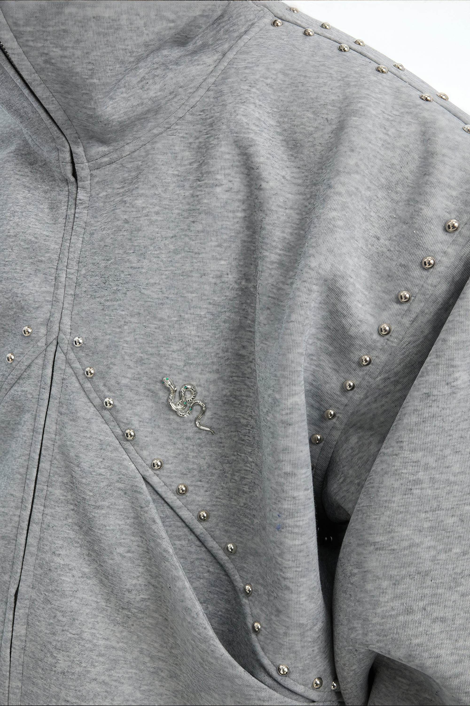 Doberman Dog Hooded Jacket with Rivet Accents - 4inme