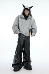 Doberman Dog Hooded Jacket with Rivet Accents - 4inme