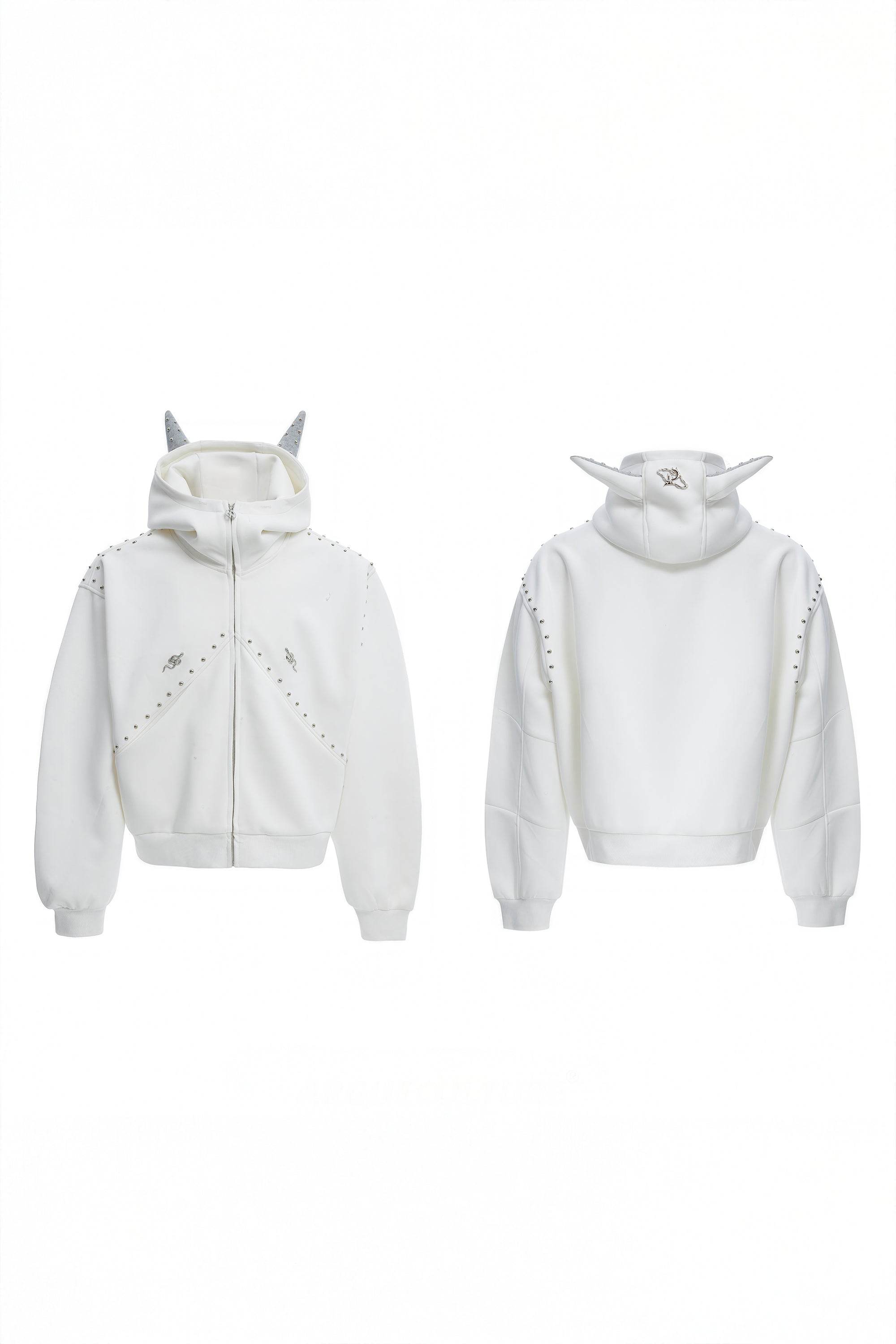 Doberman Dog Hooded Jacket with Rivet Accents - 4inme