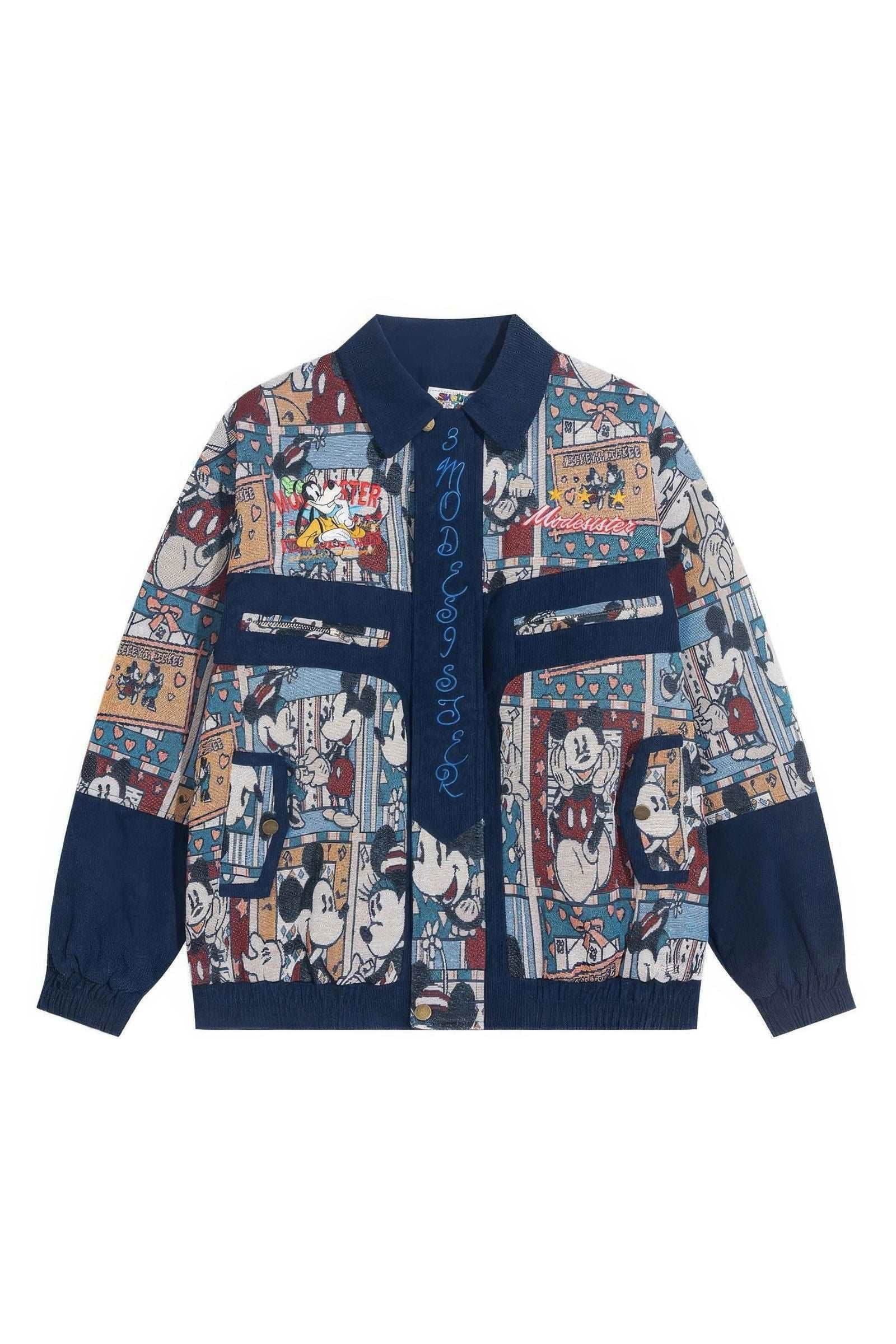 Embroidered Bomber Jacket – Retro Baseball Style - 4inme