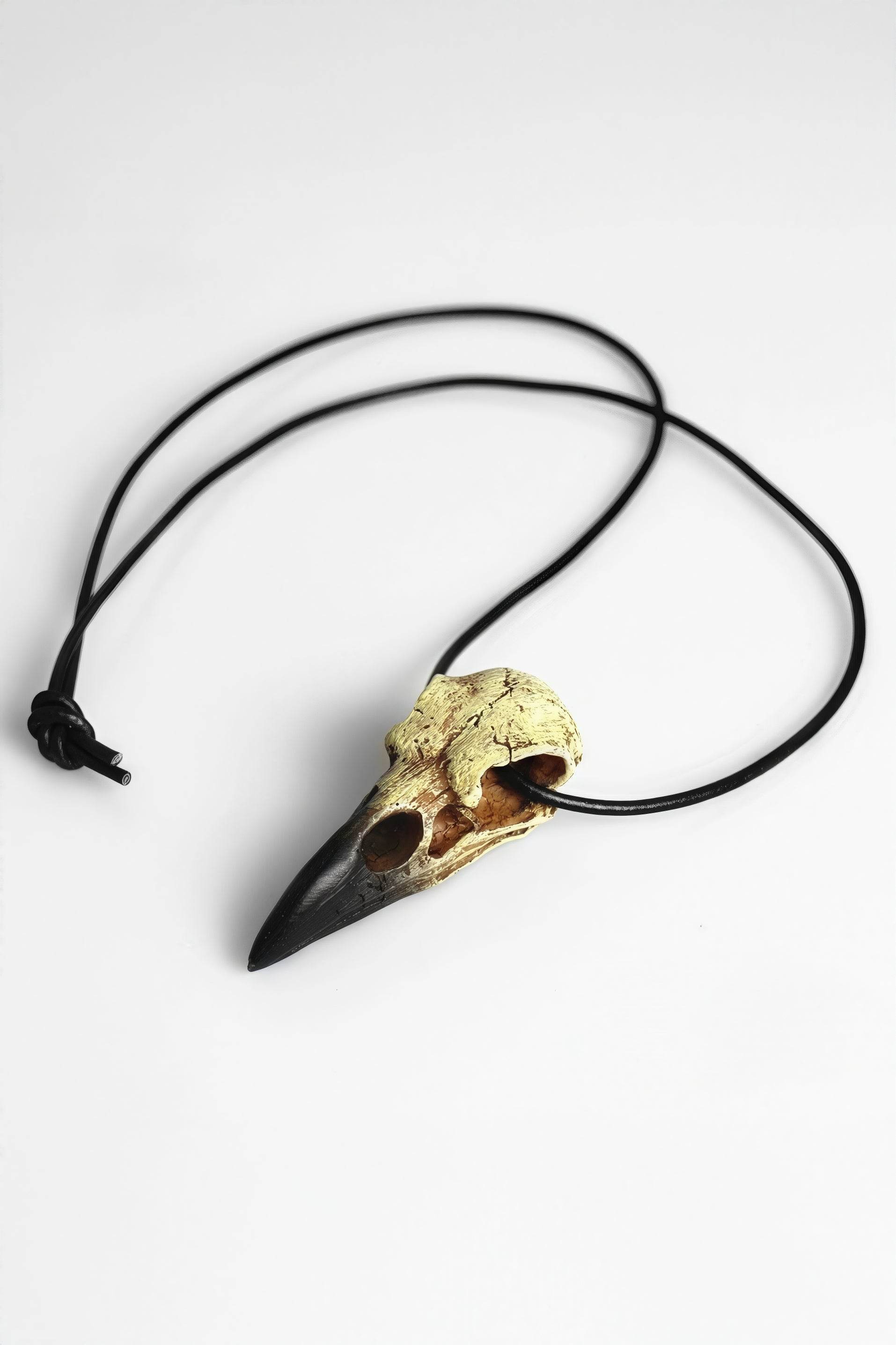 Gothic Raven Skull Pendant Necklace - 4inme
