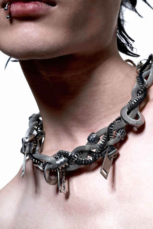 Heavy-Duty Multi-Wear Metal Mechanic Necklace - Futuristic Design - 4inme