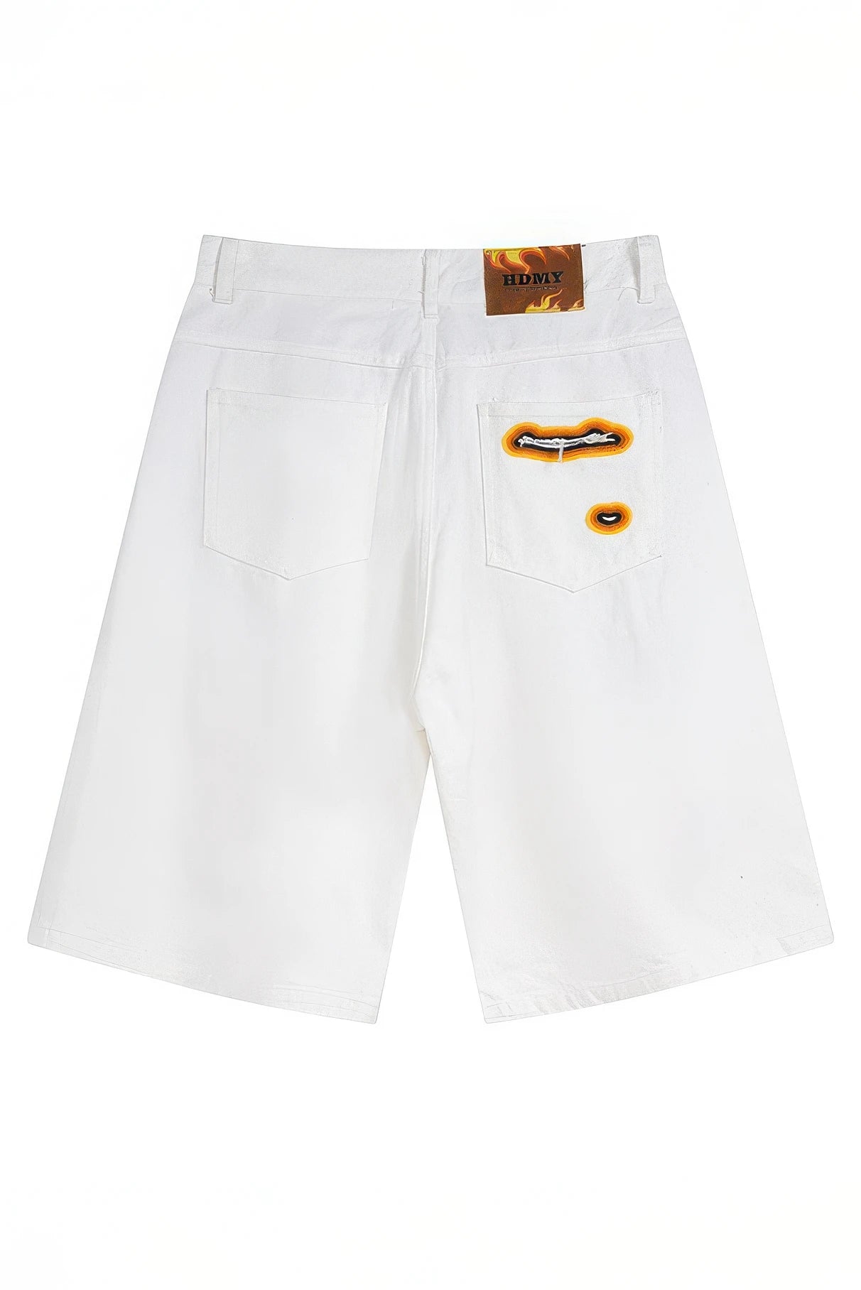 Flame Burnout Distressed Denim Shorts – Bold, Streetwear-Inspired Design - 4inme