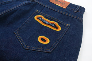 Flame Burnout Distressed Denim Shorts – Bold, Streetwear-Inspired Design - 4inme