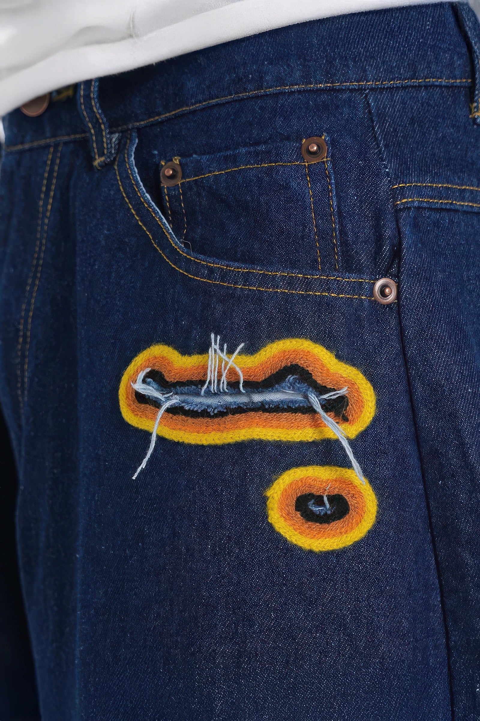 Flame Burnout Distressed Denim Shorts – Bold, Streetwear-Inspired Design - 4inme