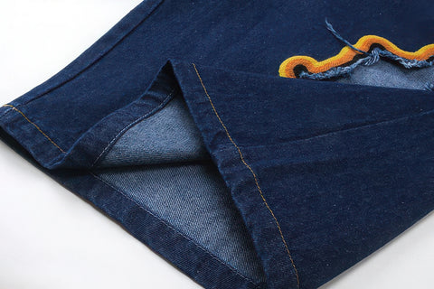 Flame Burnout Distressed Denim Shorts – Rohkea, katutyyliin inspiroitu suunnittelu
