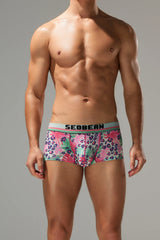 Men’s Cherry Oil Painting Print Boxer Shorts – Soft, Quick-Dry & Breathable - 4inme