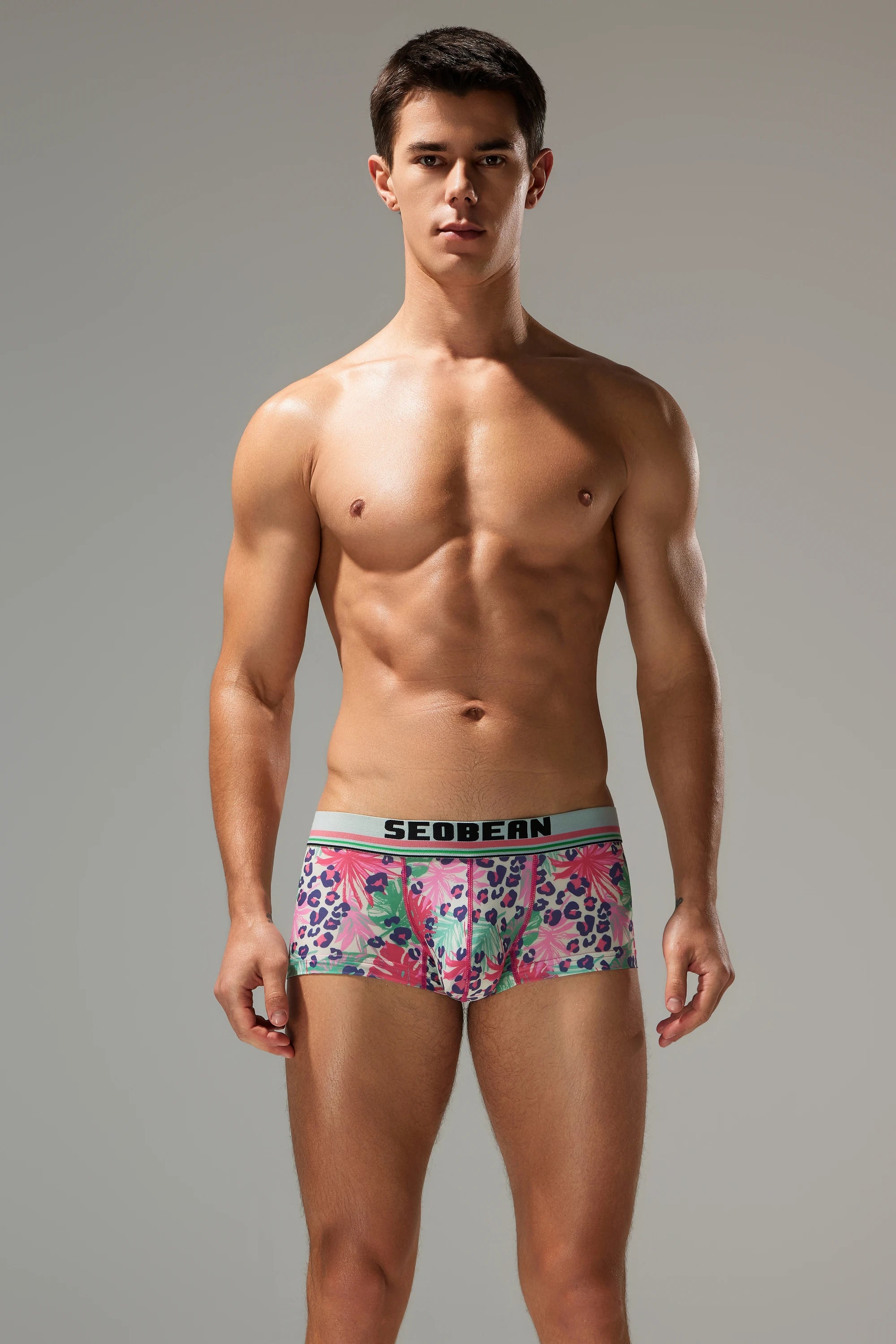 Men’s Cherry Oil Painting Print Boxer Shorts – Soft, Quick-Dry & Breathable - 4inme