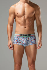 Men’s Cherry Oil Painting Print Boxer Shorts – Soft, Quick-Dry & Breathable - 4inme