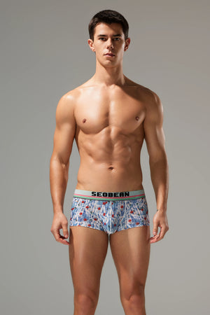 Men’s Cherry Oil Painting Print Boxer Shorts – Soft, Quick-Dry & Breathable - 4inme