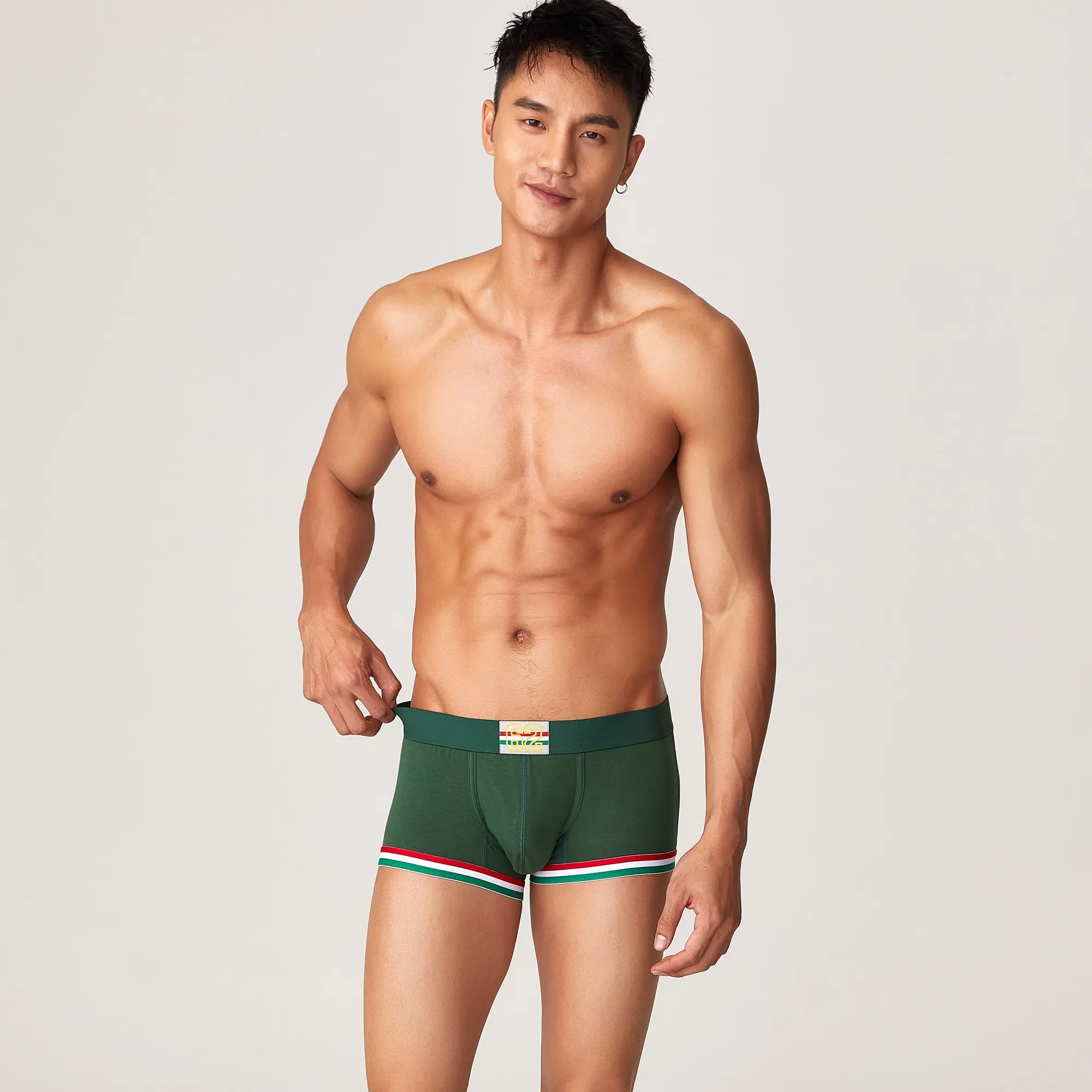 Men’s Cotton Boxer Briefs – Solid Color Streetwear Style - 4inme