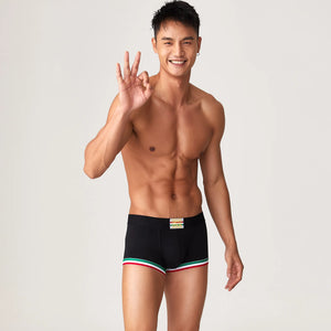 Men’s Cotton Boxer Briefs – Solid Color Streetwear Style - 4inme