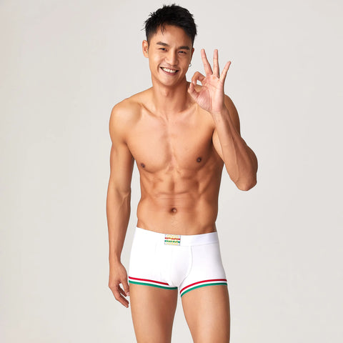 Men’s Cotton Boxer Briefs  3-Pack – Solid Color Streetwear Style