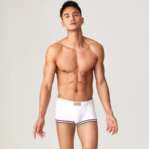 Men’s Cotton Boxer Briefs  3-Pack – Solid Color Streetwear Style