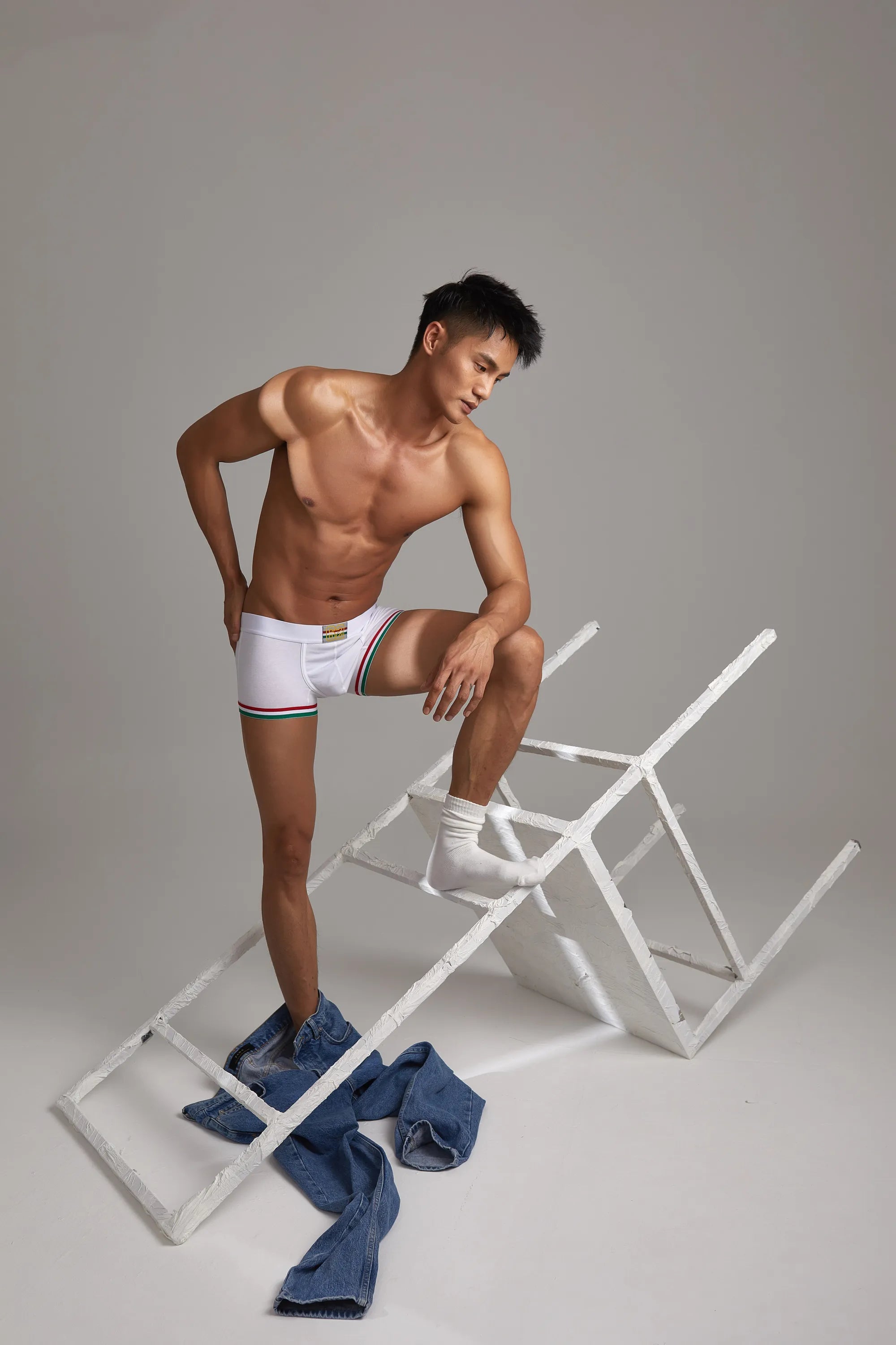 Men’s Cotton Boxer Briefs – Solid Color Streetwear Style - 4inme