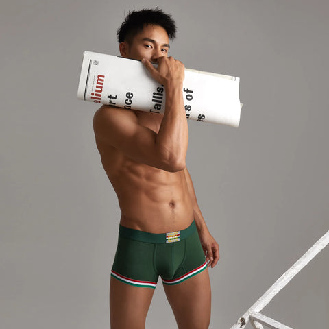 Men’s Cotton Boxer Briefs  3-Pack – Solid Color Streetwear Style