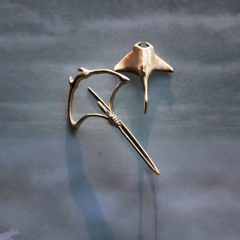 Artisan Manta Ray Dangle Earrings – Unique Ocean Series Design