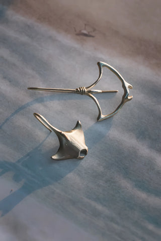 Artisan Manta Ray Dangle Earrings – Unique Ocean Series Design