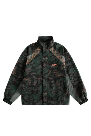 Loose Fit Corduroy Camouflage Jacket - Urban Streetwear Essential - 4inme