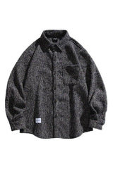 Loose Fit Wool Shirt Jacket for Men – Japanese Retro Style - 4inme